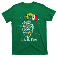 Funny Let It Flow Anatomy Heart Cardiac Nurse Santa Hat Xmas T-Shirt