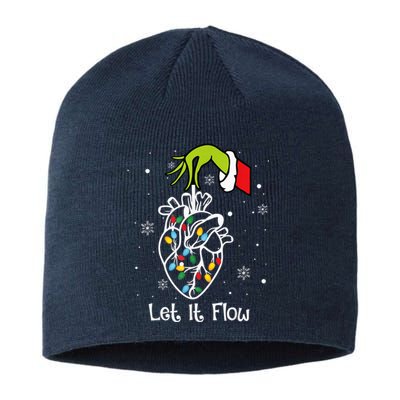 Funny Let It Flow Anatomy Heart Cardiac Nurse Santa Hat Xmas Sustainable Beanie