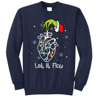 Funny Let It Flow Anatomy Heart Cardiac Nurse Santa Hat Xmas Tall Sweatshirt