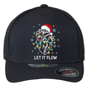 Funny Let It Flow Anatomy Heart Cardiac Nurse Santa Hat Xmas Flexfit Unipanel Trucker Cap