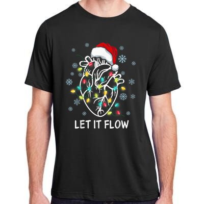 Funny Let It Flow Anatomy Heart Cardiac Nurse Santa Hat Xmas Adult ChromaSoft Performance T-Shirt