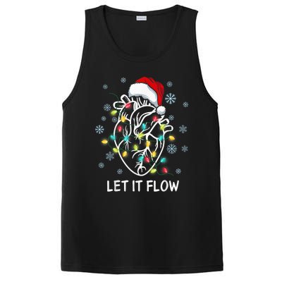 Funny Let It Flow Anatomy Heart Cardiac Nurse Santa Hat Xmas PosiCharge Competitor Tank