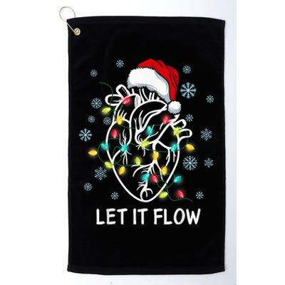 Funny Let It Flow Anatomy Heart Cardiac Nurse Santa Hat Xmas Platinum Collection Golf Towel