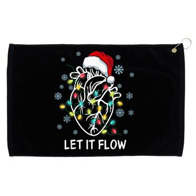 Funny Let It Flow Anatomy Heart Cardiac Nurse Santa Hat Xmas Grommeted Golf Towel