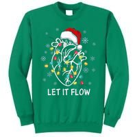 Funny Let It Flow Anatomy Heart Cardiac Nurse Santa Hat Xmas Sweatshirt