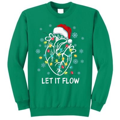 Funny Let It Flow Anatomy Heart Cardiac Nurse Santa Hat Xmas Sweatshirt