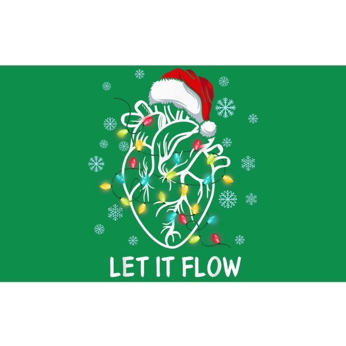 Funny Let It Flow Anatomy Heart Cardiac Nurse Santa Hat Xmas Bumper Sticker