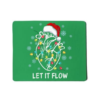 Funny Let It Flow Anatomy Heart Cardiac Nurse Santa Hat Xmas Mousepad