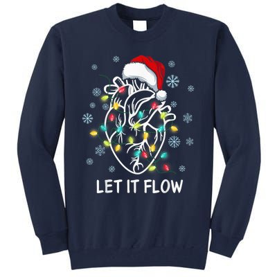 Funny Let It Flow Anatomy Heart Cardiac Nurse Santa Hat Xmas Tall Sweatshirt