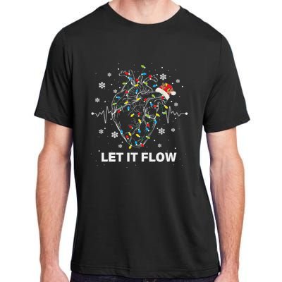 Funny Let It Flow Anatomy Heart Cardiac Nurse Santa Hat Xmas Adult ChromaSoft Performance T-Shirt