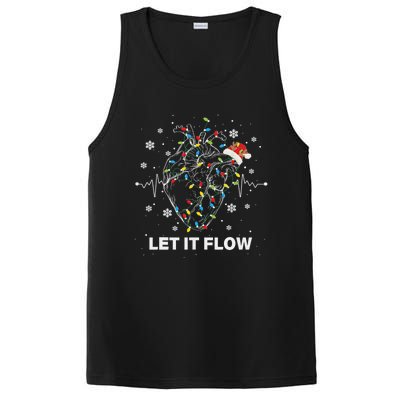 Funny Let It Flow Anatomy Heart Cardiac Nurse Santa Hat Xmas PosiCharge Competitor Tank