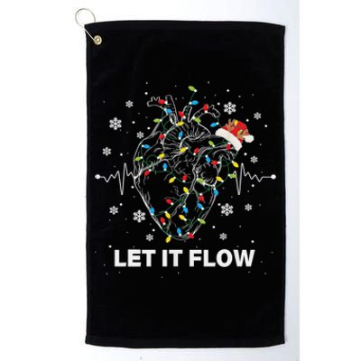 Funny Let It Flow Anatomy Heart Cardiac Nurse Santa Hat Xmas Platinum Collection Golf Towel