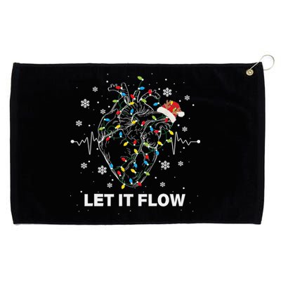 Funny Let It Flow Anatomy Heart Cardiac Nurse Santa Hat Xmas Grommeted Golf Towel