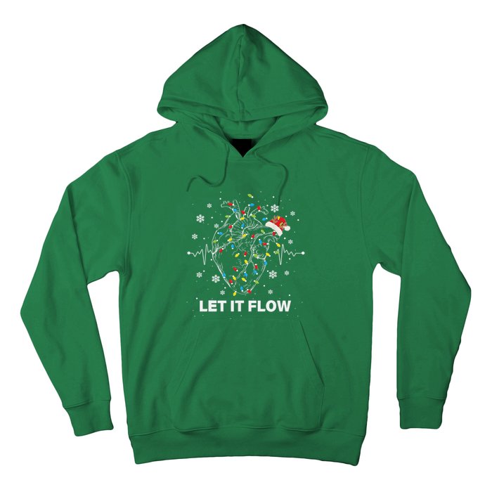 Funny Let It Flow Anatomy Heart Cardiac Nurse Santa Hat Xmas Hoodie