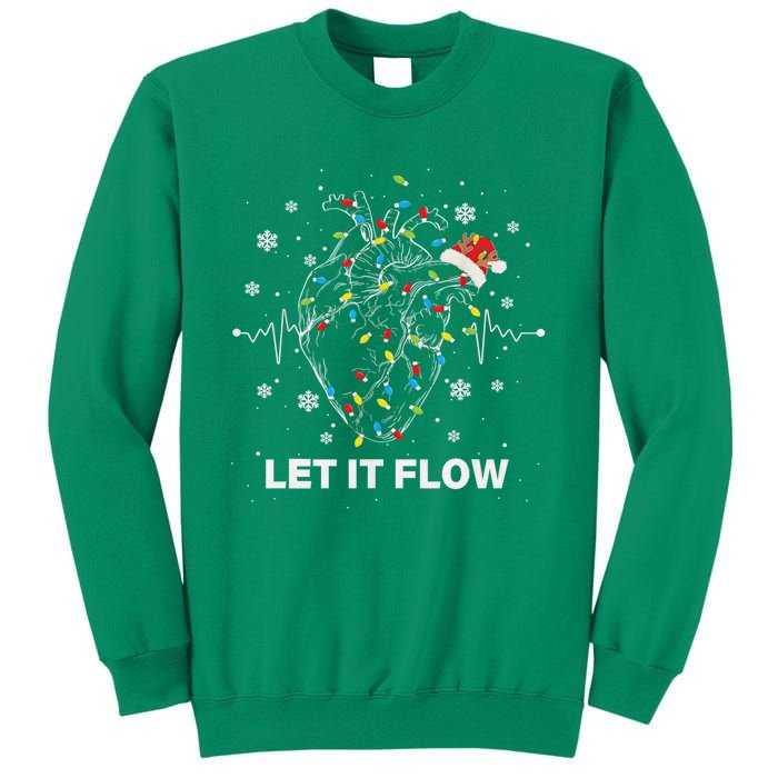 Funny Let It Flow Anatomy Heart Cardiac Nurse Santa Hat Xmas Sweatshirt