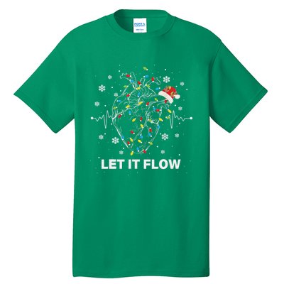 Funny Let It Flow Anatomy Heart Cardiac Nurse Santa Hat Xmas Tall T-Shirt