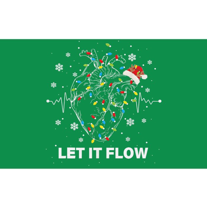 Funny Let It Flow Anatomy Heart Cardiac Nurse Santa Hat Xmas Bumper Sticker