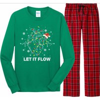 Funny Let It Flow Anatomy Heart Cardiac Nurse Santa Hat Xmas Long Sleeve Pajama Set