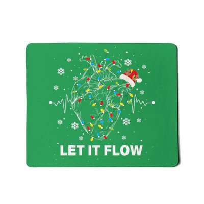 Funny Let It Flow Anatomy Heart Cardiac Nurse Santa Hat Xmas Mousepad