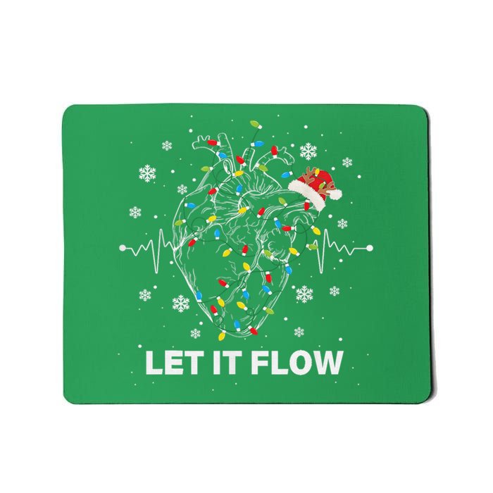 Funny Let It Flow Anatomy Heart Cardiac Nurse Santa Hat Xmas Mousepad