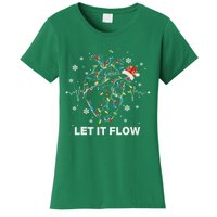 Funny Let It Flow Anatomy Heart Cardiac Nurse Santa Hat Xmas Women's T-Shirt