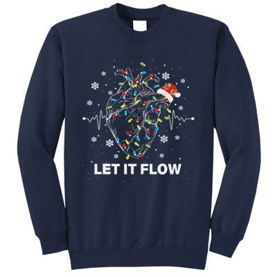 Funny Let It Flow Anatomy Heart Cardiac Nurse Santa Hat Xmas Tall Sweatshirt