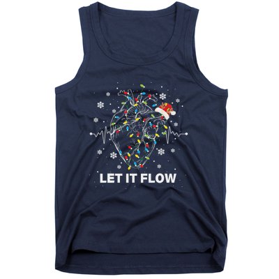 Funny Let It Flow Anatomy Heart Cardiac Nurse Santa Hat Xmas Tank Top