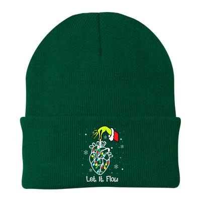 Funny Let It Flow Anatomy Heart Cardiac Nurse Santa Hat Xmas Knit Cap Winter Beanie