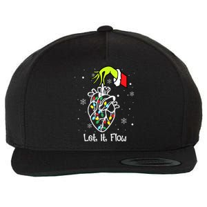 Funny Let It Flow Anatomy Heart Cardiac Nurse Santa Hat Xmas Wool Snapback Cap