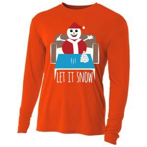 Funny Let It Snow Snow Removed Ban Drug Reference Xmas Gift Cooling Performance Long Sleeve Crew