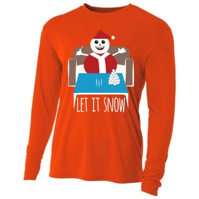 Funny Let It Snow Snow Removed Ban Drug Reference Xmas Gift Cooling Performance Long Sleeve Crew