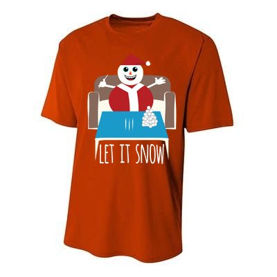 Funny Let It Snow Snow Removed Ban Drug Reference Xmas Gift Performance Sprint T-Shirt