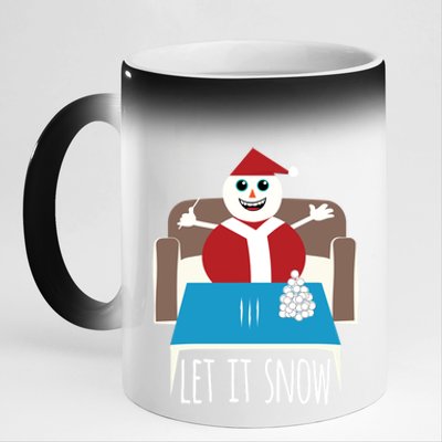 Funny Let It Snow Snow Removed Ban Drug Reference Xmas Gift 11oz Black Color Changing Mug