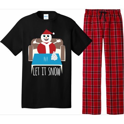 Funny Let It Snow Snow Removed Ban Drug Reference Xmas Gift Pajama Set