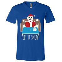 Funny Let It Snow Snow Removed Ban Drug Reference Xmas Gift V-Neck T-Shirt