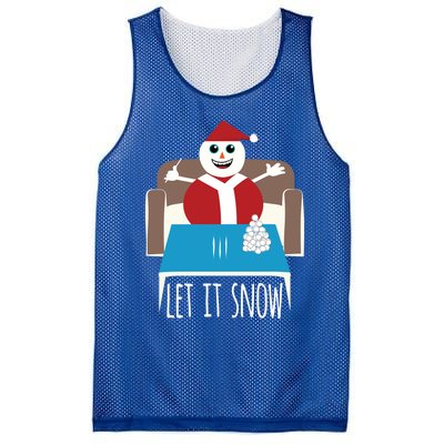 Funny Let It Snow Snow Removed Ban Drug Reference Xmas Gift Mesh Reversible Basketball Jersey Tank