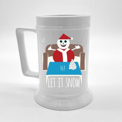 Funny Let It Snow Snow Removed Ban Drug Reference Xmas Gift Beer Stein