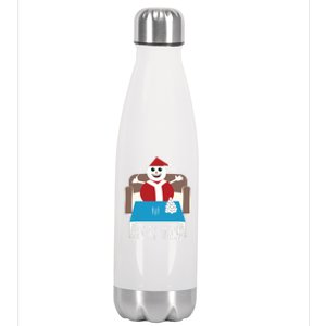 Funny Let It Snow Snow Removed Ban Drug Reference Xmas Gift Stainless Steel Insulated Water Bottle