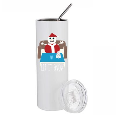 Funny Let It Snow Snow Removed Ban Drug Reference Xmas Gift Stainless Steel Tumbler