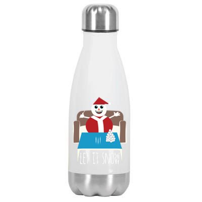 Funny Let It Snow Snow Removed Ban Drug Reference Xmas Gift Stainless Steel Insulated Water Bottle