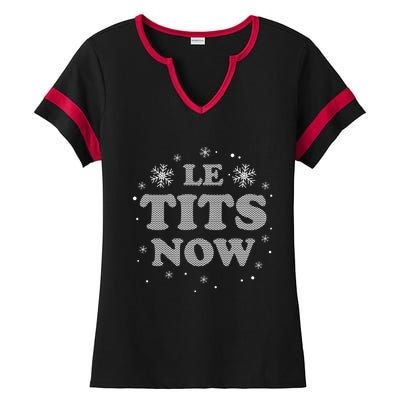 Funny Let It Snow Gift For Christmas Ladies Halftime Notch Neck Tee