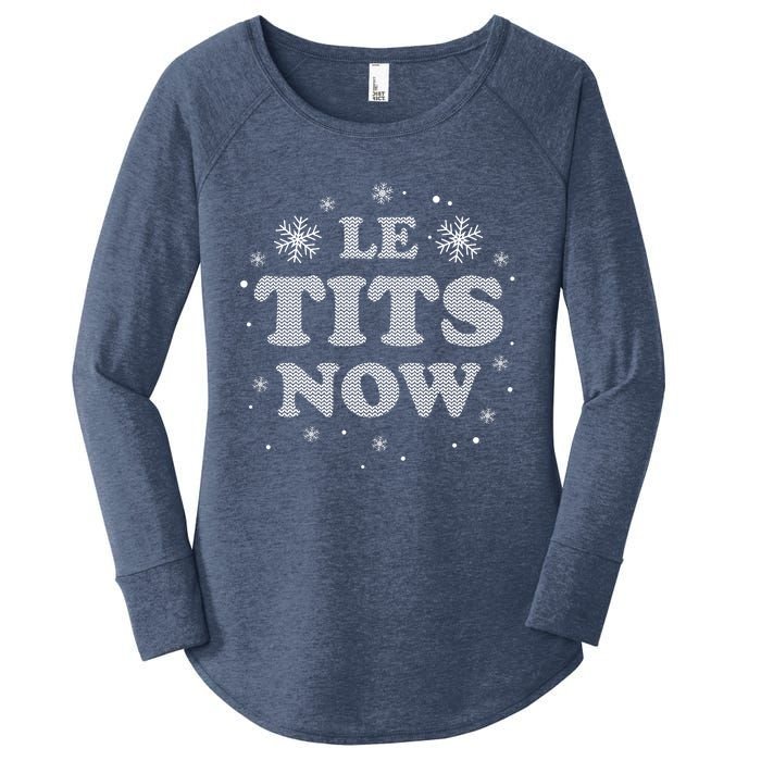 Funny Let It Snow Gift For Christmas Women's Perfect Tri Tunic Long Sleeve Shirt