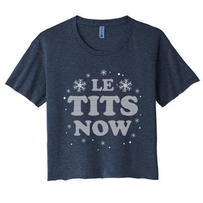 Funny Let It Snow Gift For Christmas Women's Crop Top Tee