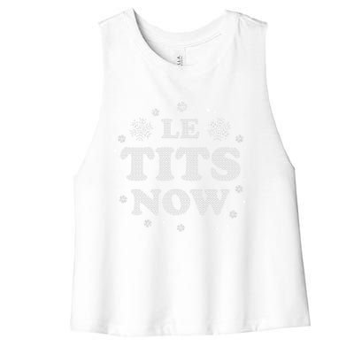 Funny Let It Snow Gift For Christmas Women's Racerback Cropped Tank