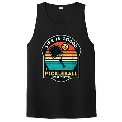 Funny Life Is Goood Pickleball Makes It Better Retro Mother Meaningful Gift PosiCharge Competitor Tank