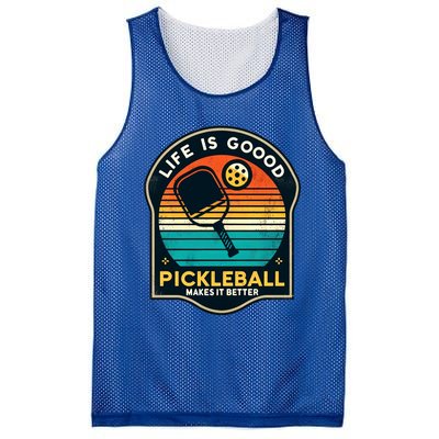 Funny Life Is Goood Pickleball Makes It Better Retro Mother Meaningful Gift Mesh Reversible Basketball Jersey Tank