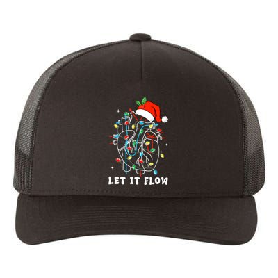 Funny Let It Flow Anatomy Heart Cardiac Nurse Santa Hat Xmas Yupoong Adult 5-Panel Trucker Hat