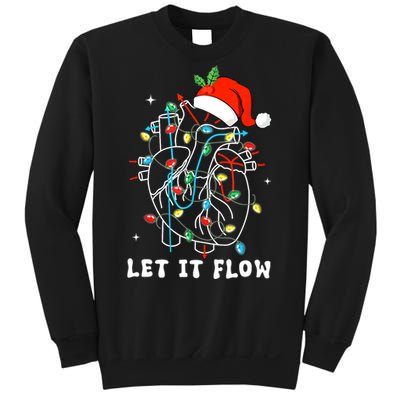 Funny Let It Flow Anatomy Heart Cardiac Nurse Santa Hat Xmas Sweatshirt