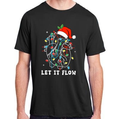 Funny Let It Flow Anatomy Heart Cardiac Nurse Santa Hat Xmas Adult ChromaSoft Performance T-Shirt