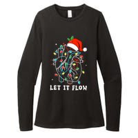 Funny Let It Flow Anatomy Heart Cardiac Nurse Santa Hat Xmas Womens CVC Long Sleeve Shirt